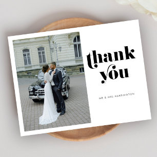 Retro-Hochzeit Danke Foto-Postkarte Postkarte