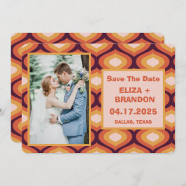Retro-Hochzeit Das Date-Foto speichern Save The Date