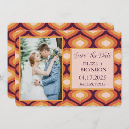 Retro-Hochzeit Das Date-Foto speichern Save The Date