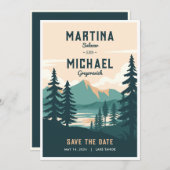 Retro-Hochzeit das Datum speichern Einladung (Vorne/Hinten)