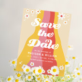 Retro-Hochzeit das Datum speichern Postkarte