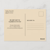 Retro-Hochzeit das Datum speichern Postkarte (Rückseite)