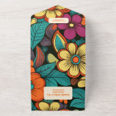 Retro Hochzeit der 70er Jahre All In One Einladung (Außenbereich)