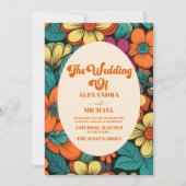 Retro Hochzeit der 70er Jahre Einladung (Vorderseite)