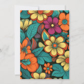 Retro Hochzeit der 70er Jahre Einladung (Rückseite)