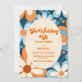 Retro Hochzeit der 70er Jahre Einladung (Vorderseite)