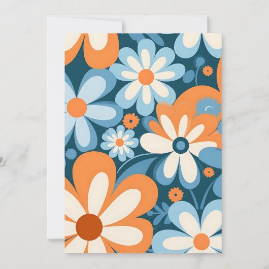 Retro Hochzeit der 70er Jahre Save The Date (Rückseite)