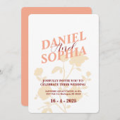 Retro Hochzeit Einladung White (Vorne/Hinten)