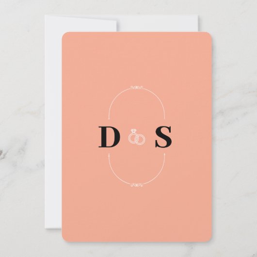 Retro Hochzeit Einladung White (Rückseite)