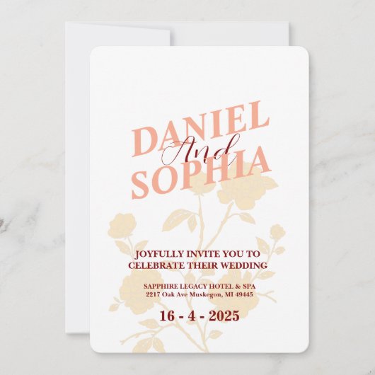 Retro Hochzeit Einladung White (Vorderseite)