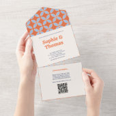 Retro-Hochzeit Mitte des Jahrhunderts All In One Einladung (Abreißen)