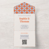 Retro-Hochzeit Mitte des Jahrhunderts All In One Einladung (Innen Boden)