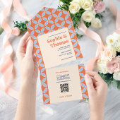 Retro-Hochzeit Mitte des Jahrhunderts All In One Einladung