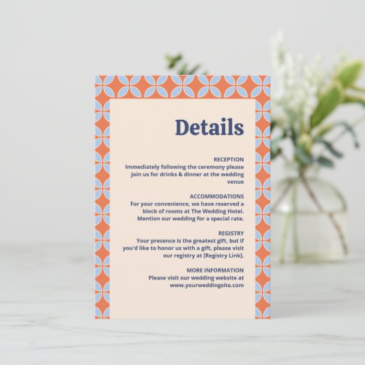 Retro-Hochzeit Mitte des Jahrhunderts Begleitkarte (Stehend Vorderseite)