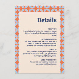 Retro-Hochzeit Mitte des Jahrhunderts Begleitkarte