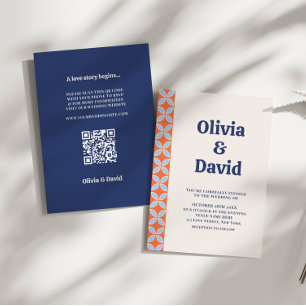 Retro-Hochzeit Mitte des Jahrhunderts Einladung