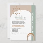 Retro-Hochzeit Mitte des Jahrhunderts Einladung (Vorderseite)