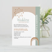 Retro-Hochzeit Mitte des Jahrhunderts Einladung (Stehend Vorderseite)