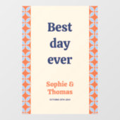 Retro-Hochzeit Mitte des Jahrhunderts Fensteraufkleber (Blatt)