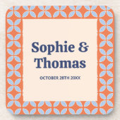 Retro-Hochzeit Mitte des Jahrhunderts Getränkeuntersetzer (Vorderseite)