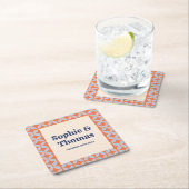 Retro-Hochzeit Mitte des Jahrhunderts Rechteckiger Pappuntersetzer (Vor Ort)