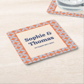 Retro-Hochzeit Mitte des Jahrhunderts Rechteckiger Pappuntersetzer (angewinkelt)