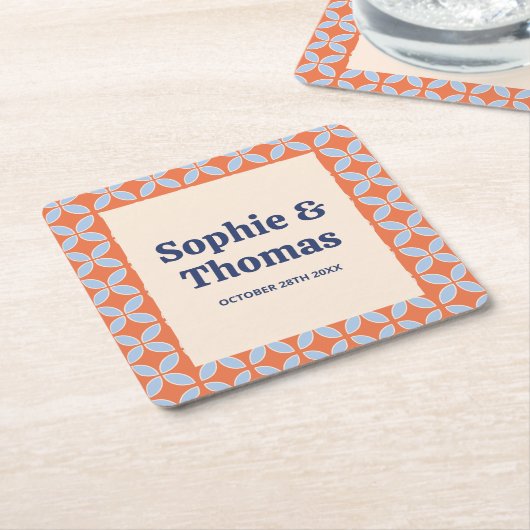 Retro-Hochzeit Mitte des Jahrhunderts Rechteckiger Pappuntersetzer (angewinkelt)