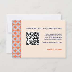 Retro-Hochzeit Mitte des Jahrhunderts RSVP Karte