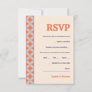 Retro-Hochzeit Mitte des Jahrhunderts RSVP Karte