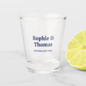 Retro-Hochzeit Mitte des Jahrhunderts Schnapsglas (Vorderseite)