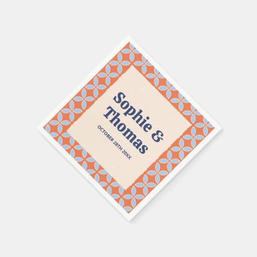 Retro-Hochzeit Mitte des Jahrhunderts Serviette (Ecke)