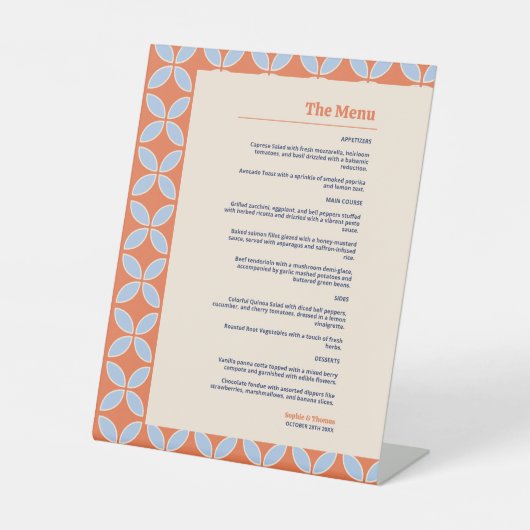 Retro-Hochzeit Mitte des Jahrhunderts Sockelschild (Vorderseite)