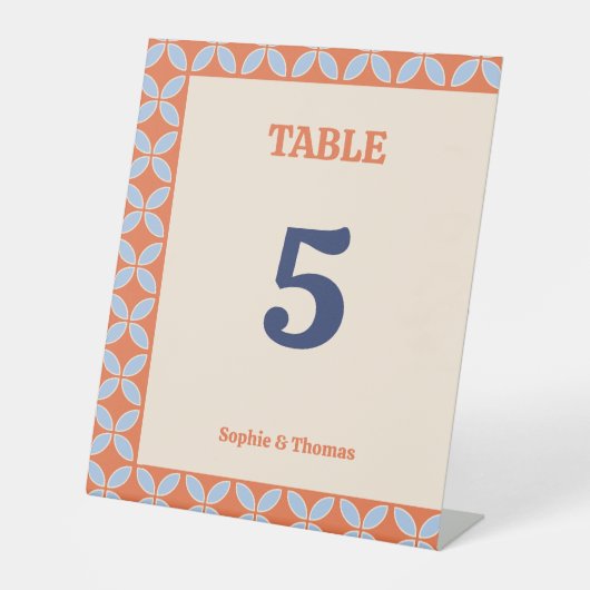 Retro-Hochzeit Mitte des Jahrhunderts Sockelschild (Vorderseite)