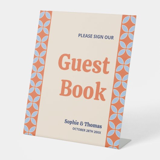 Retro-Hochzeit Mitte des Jahrhunderts Sockelschild (Vorderseite)