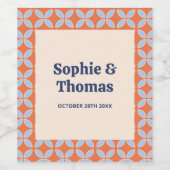 Retro-Hochzeit Mitte des Jahrhunderts Weinetikett (Einzelnes Label)