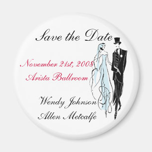 Retro Hochzeit, Save the Date - besonders Magnet