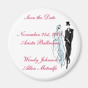 Retro Hochzeit, Save the Date Magnet