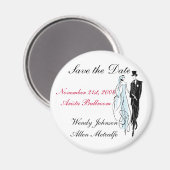 Retro-Hochzeit, Save the Date - Maßgeschneiderte Magnet (Vorderseite/Rückseite)