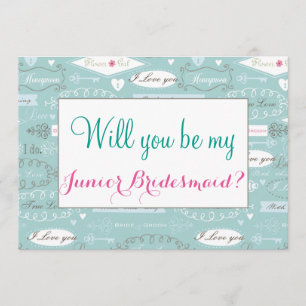 Retro Hochzeit sind Sie Juniorbrautjungfer Einladung