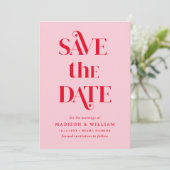 Retro-Hochzeit speichern Sie das Date-Foto Einladung (Stehend Vorderseite)