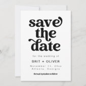 Retro-Hochzeit Speichern Sie die Datumskarte Einladung (Vorderseite)