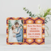 Retro-Hochzeit Termin Foto Save The Date (Stehend Vorderseite)