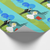 Retro Hochzeits-Paar-Packpapier Geschenkpapier (Ecke)