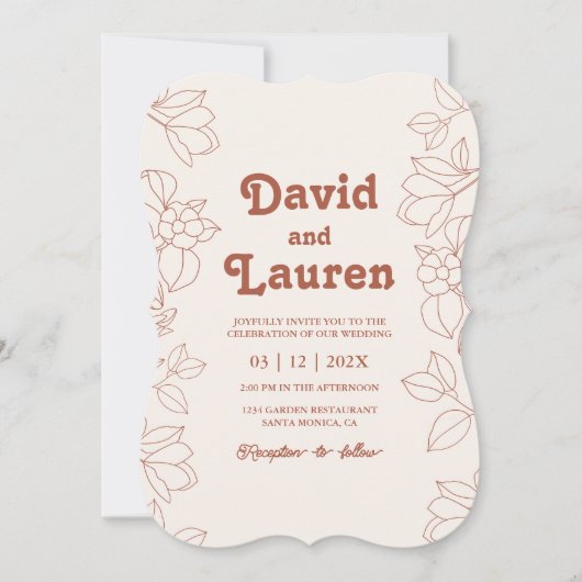 Retro Hochzeitseinladung Einladung (Vorderseite)