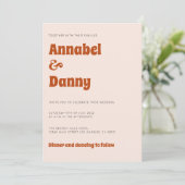 Retro Hochzeitseinladung Einladung (Stehend Vorderseite)