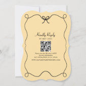 Retro-Hochzeitseinladung mit QR-Code Einladung (Rückseite)