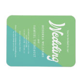 Retro Hochzeitsempfehlung für grünen und blauen Bl Magnet (Horizontal)