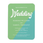 Retro Hochzeitsempfehlung für grünen und blauen Bl Magnet (Vertikal)