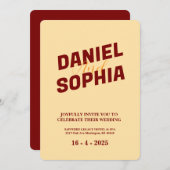 Retro Hochzeitskarte Einladung (Vorne/Hinten)