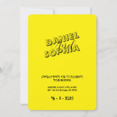 Retro Hochzeitskarte gelb Einladung (Vorderseite)
